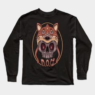 A skull demon wearing a cute dog Long Sleeve T-Shirt